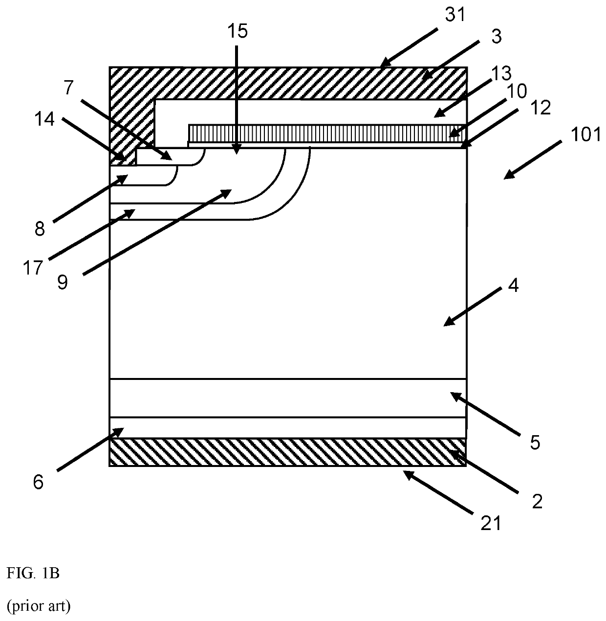 Trench planar MOS cell for transistors