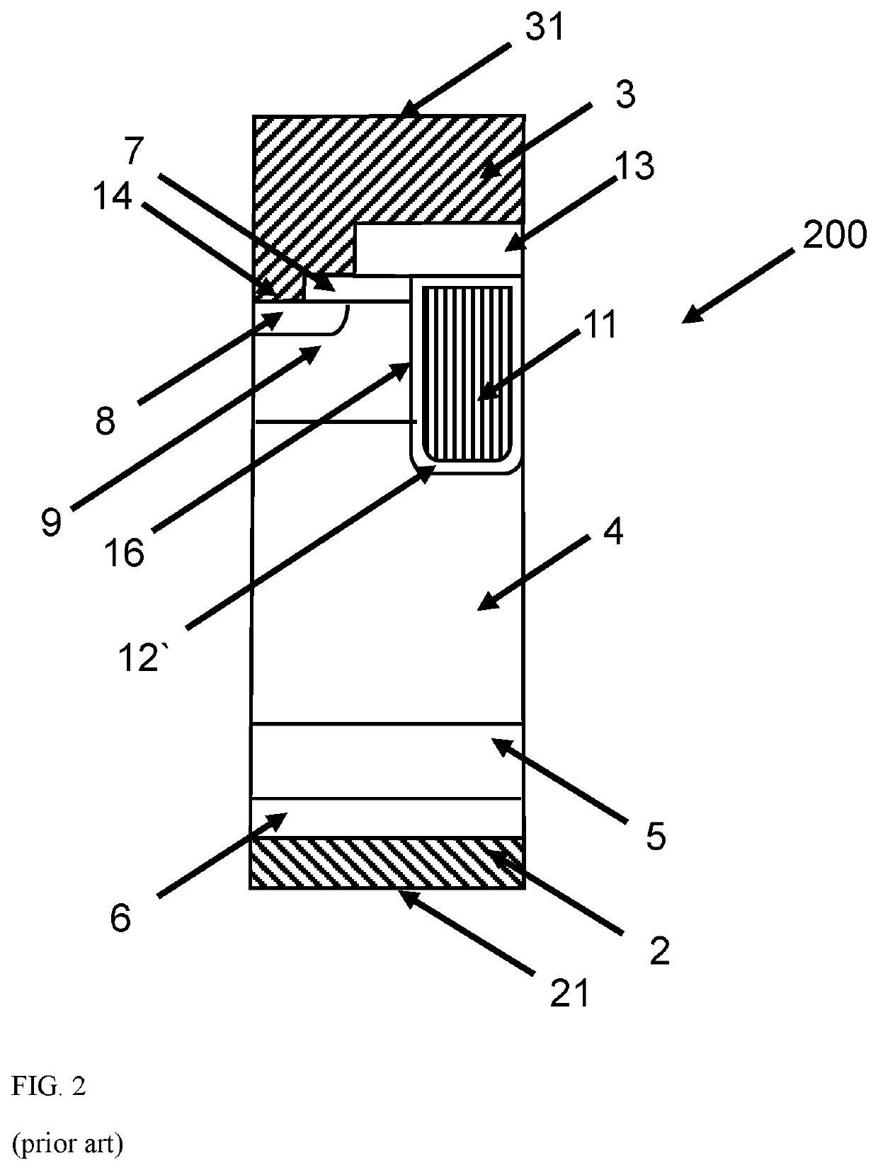 Trench planar MOS cell for transistors