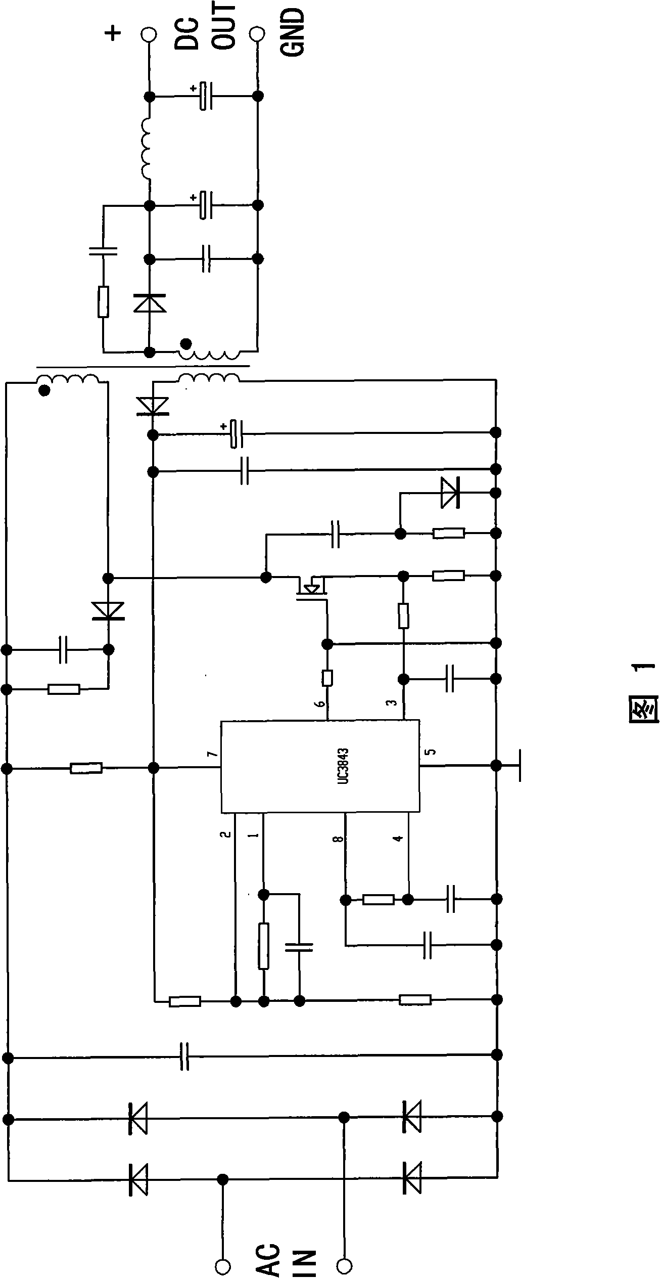 High-power LED lamp circuit with fan