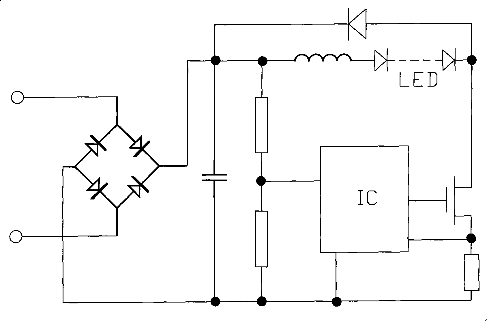 High-power LED lamp circuit with fan