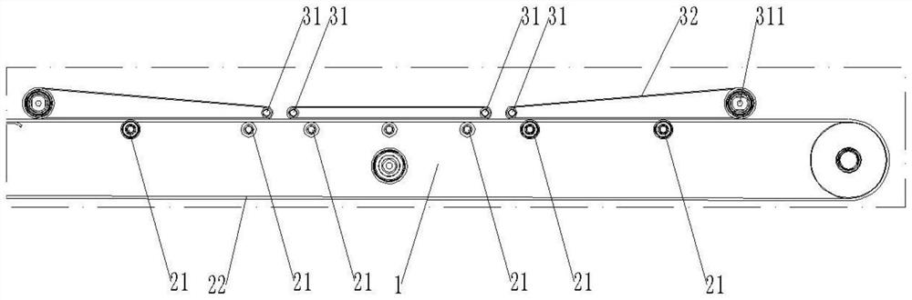 Synchronous flattening structure for flaky materials