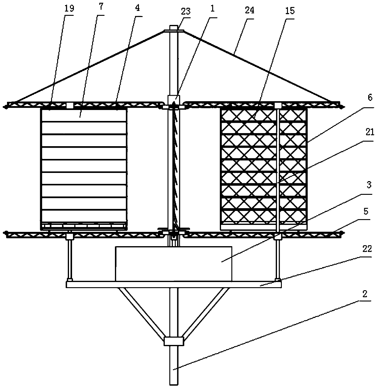 Resistance-type perpendicular shaft wind turbine and working method thereof