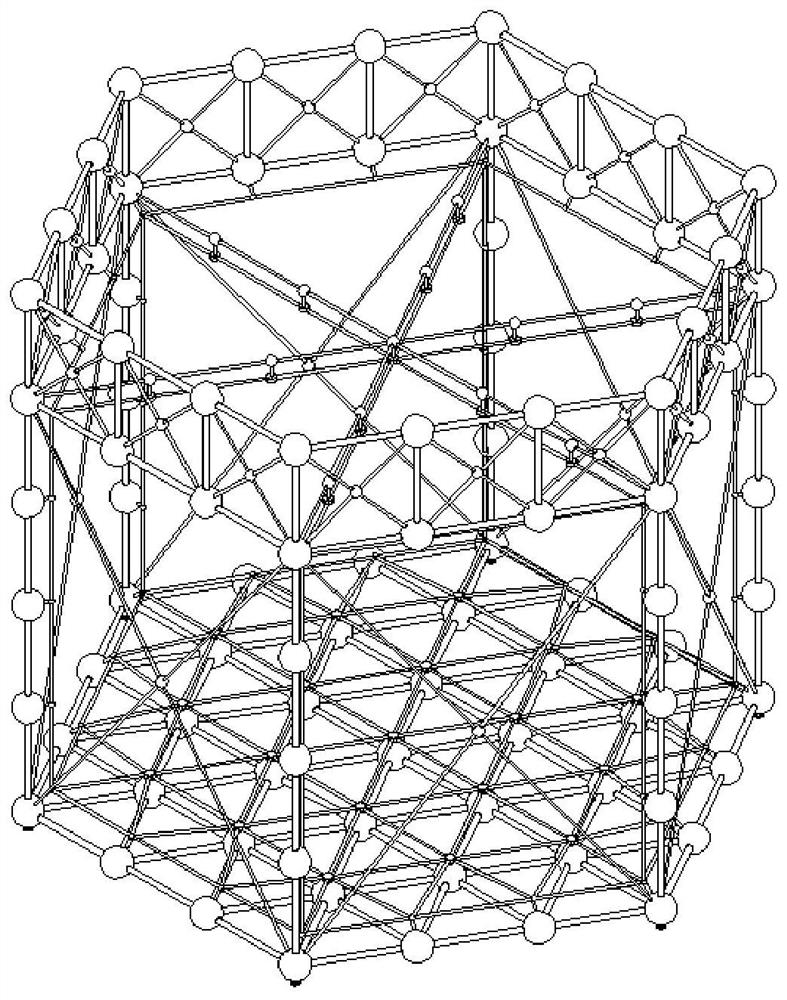 Light semi-submersible deep sea net cage with modular space truss structure