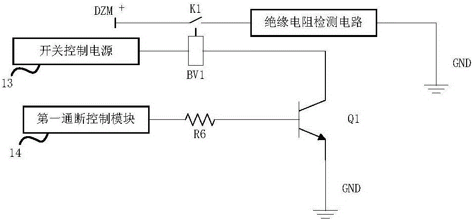 Insulation resistance detection circuit and method of electric automobile power battery, and electric automobile