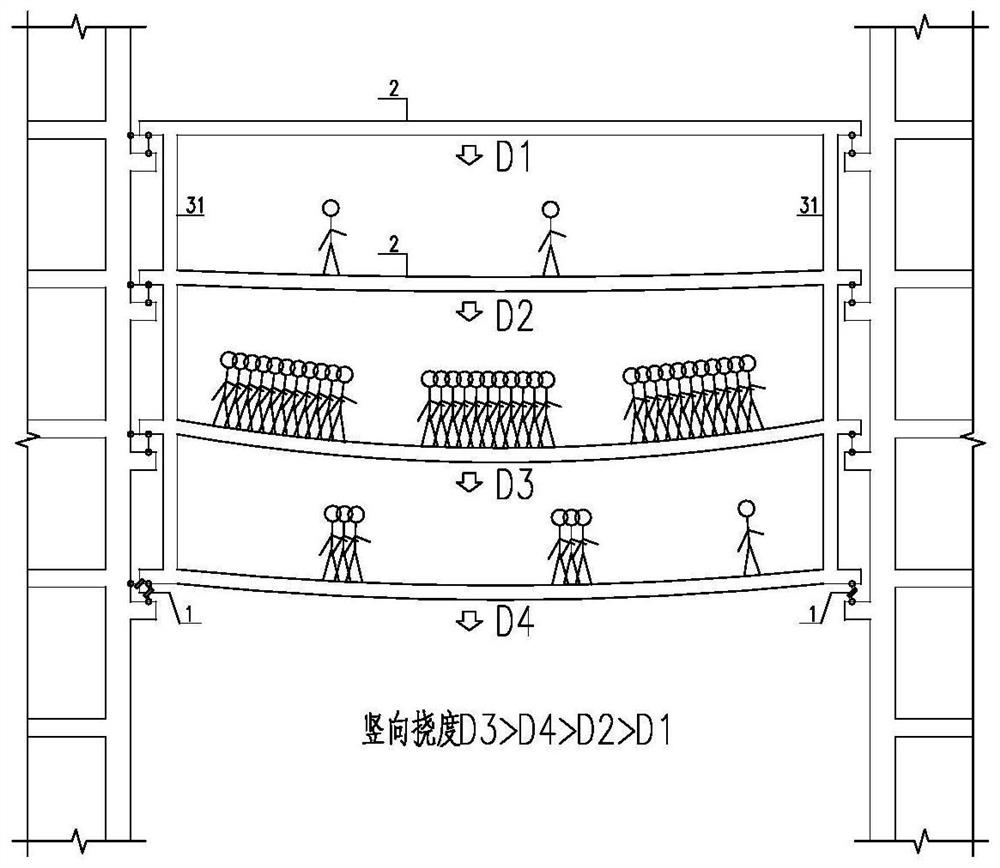 Multi-layered vibration suppression structure with tension assembly