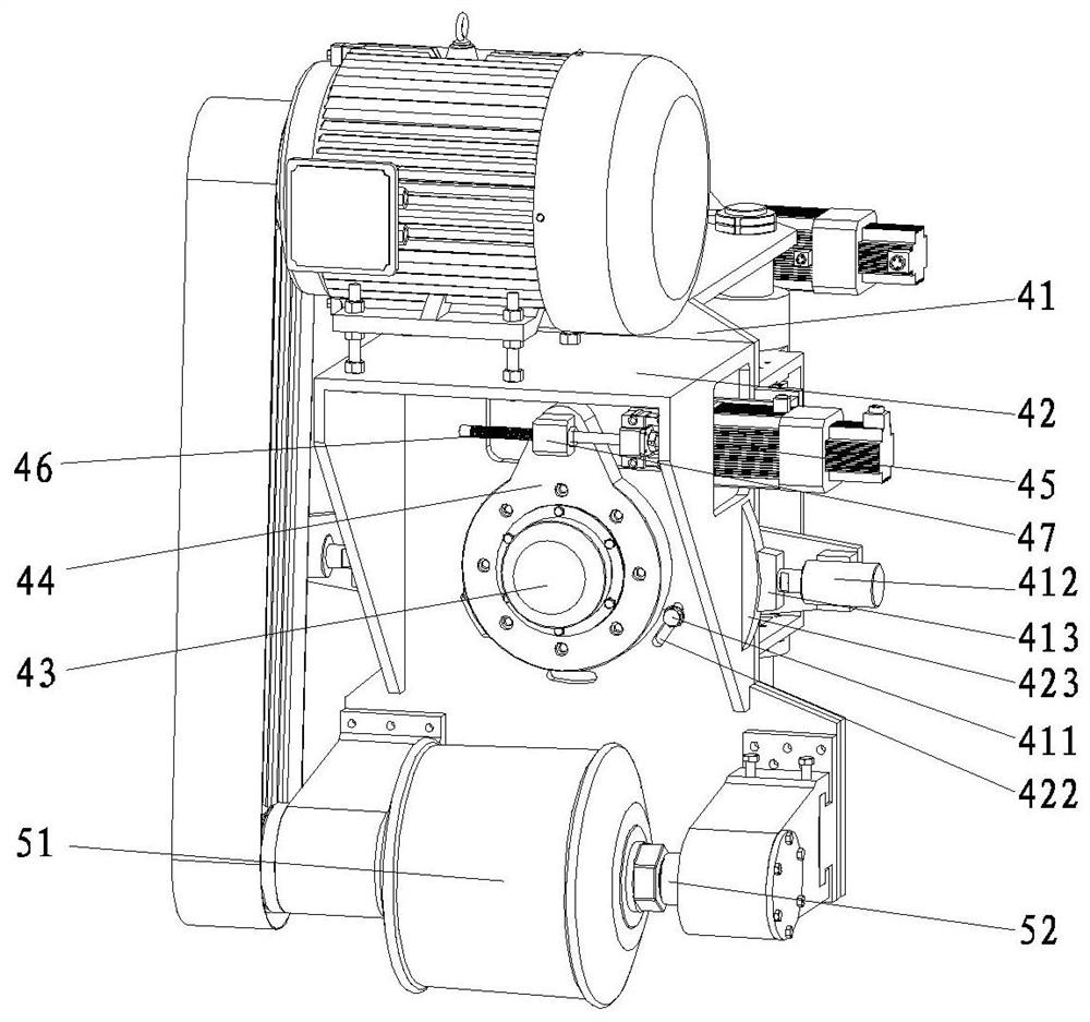 Moving driving mechanism of sleeper grinding machine