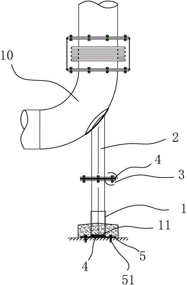 Special shock-absorbing supporting device for pipeline elbow