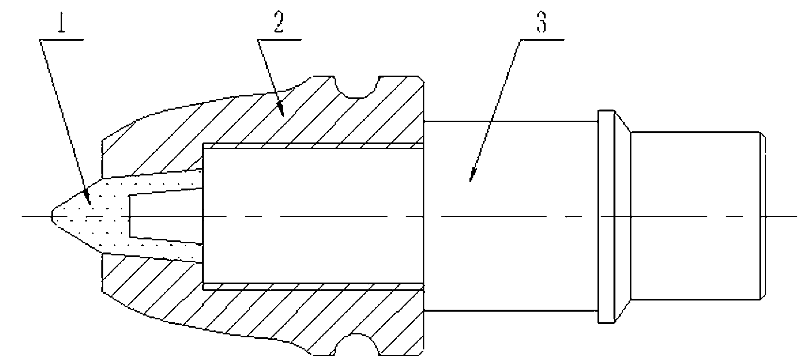 Anti-falling cutting pick with composite assembled structure