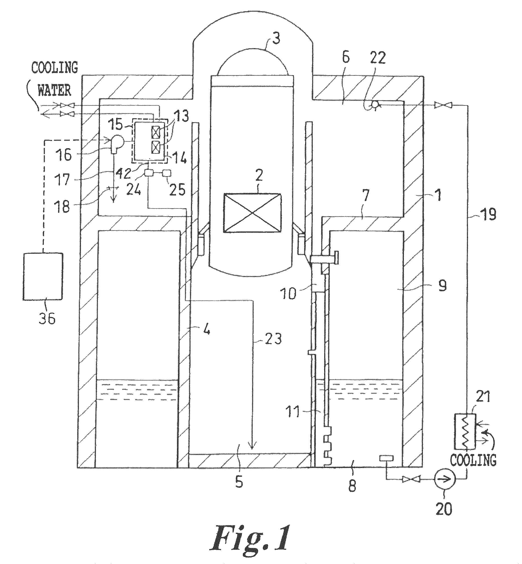 Pressure suppression and decontamination apparatus and method for reactor container