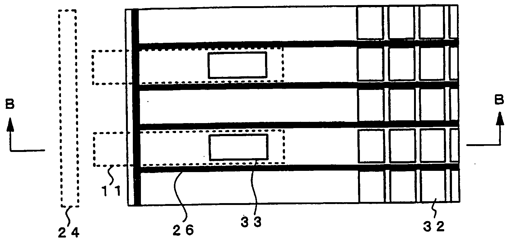 Substrate for organic EL display devices and organic EL display devices