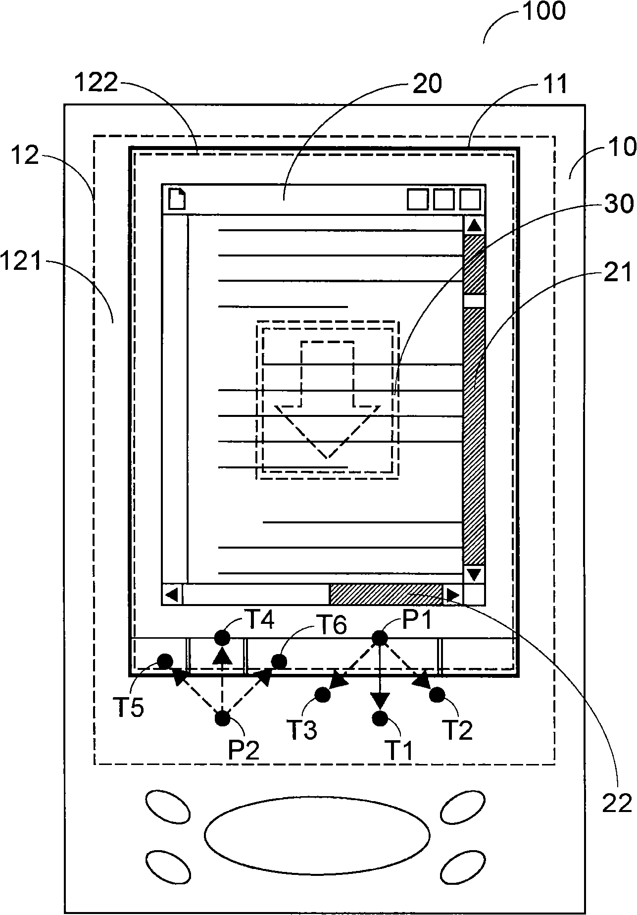 Touch control type mobile operation device and display method used on the same