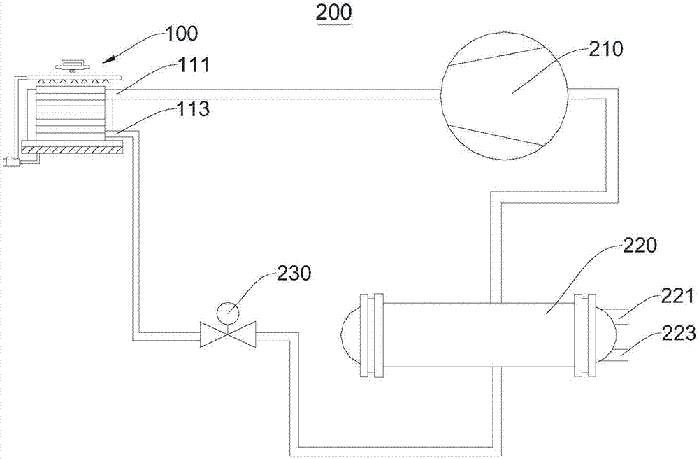 Evaporative cooling type centrifugal chiller and system with same