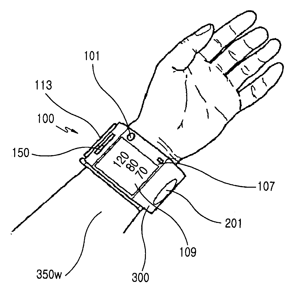 Method and apparatus for cufflessly and non-invasively measuring wrist blood pressure in association with communication device