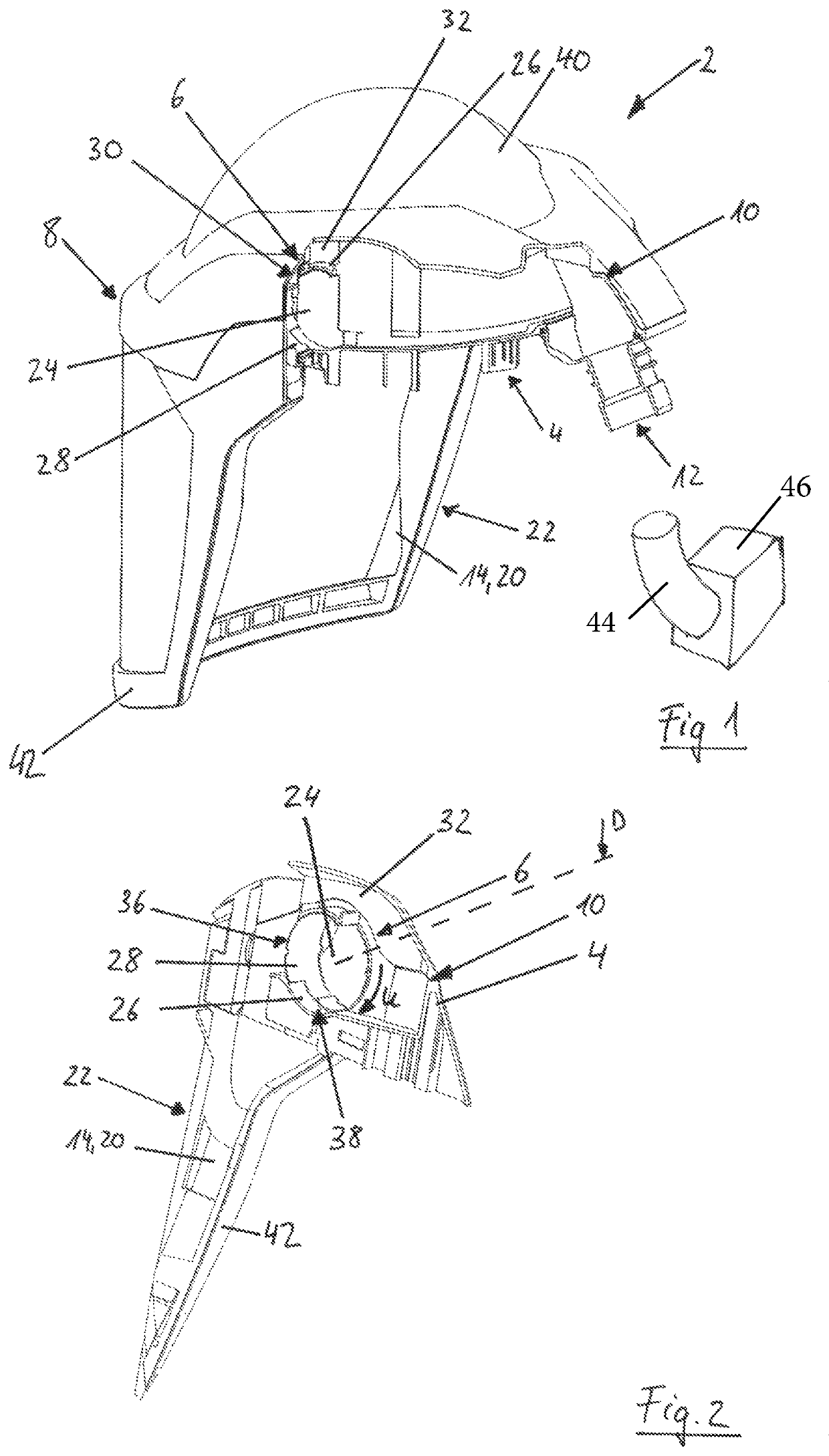 Head protection device and respirator device