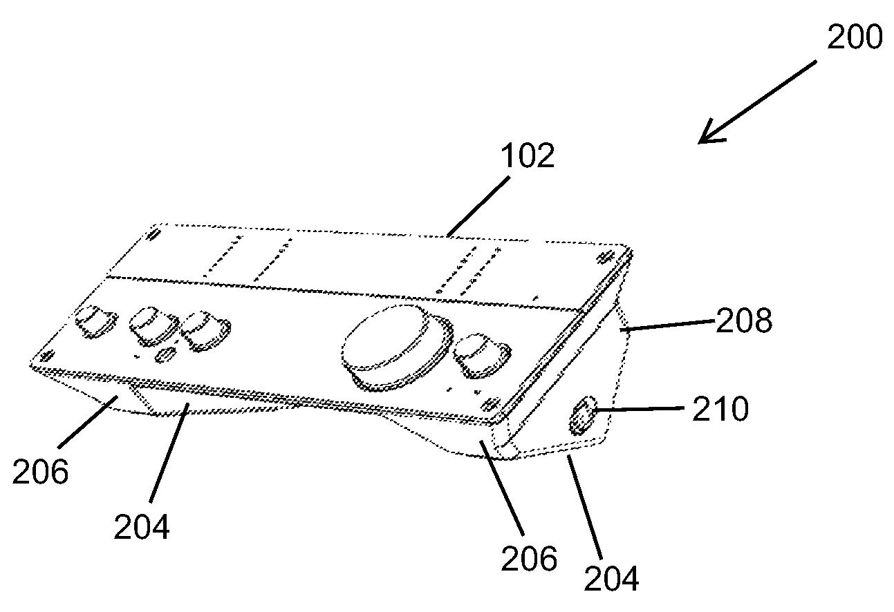 Mid-keyboard-monitor computer-based audio I/O device