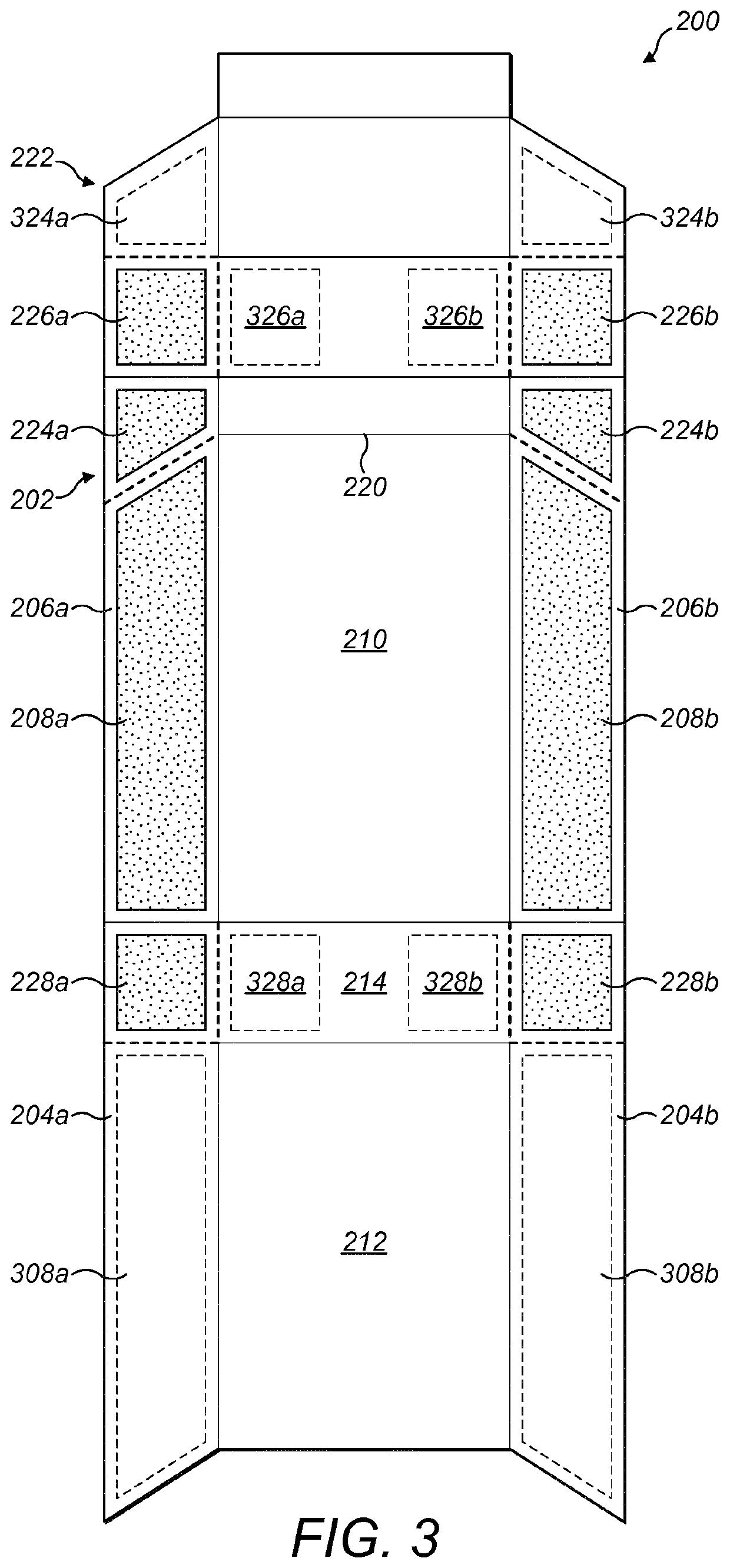 Blank for forming a container