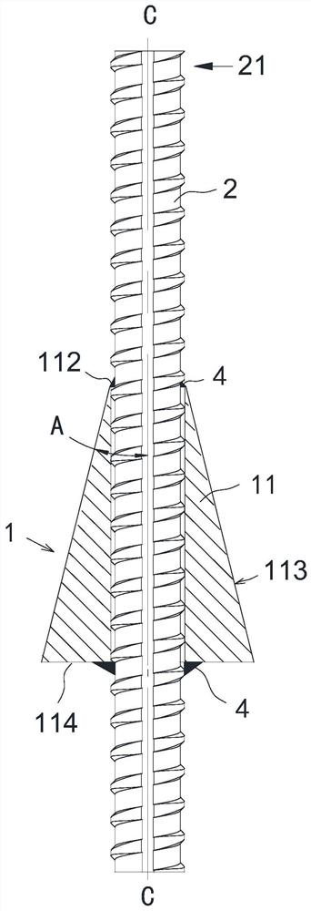 Conical barrel supporting body used for anchor bolt and anchor bolt