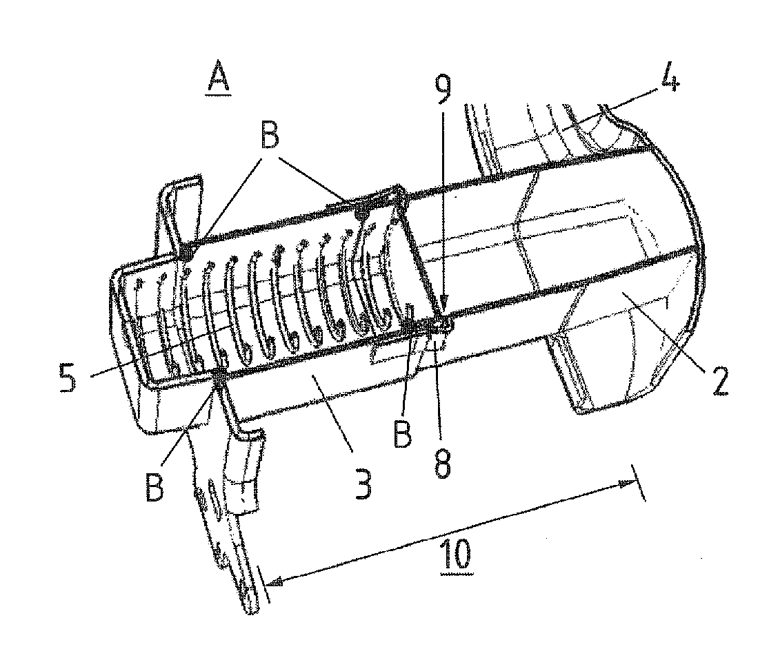 Extendible structural part for a motor vehicle