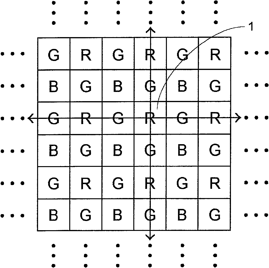 Lost color vector reconstruction method and device