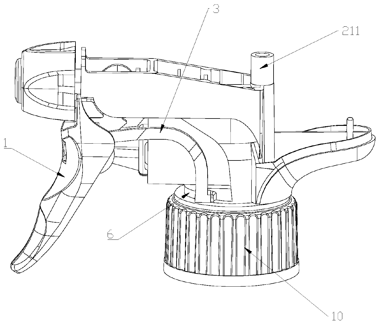 External spring type spraying gun head with double one-way valve structure