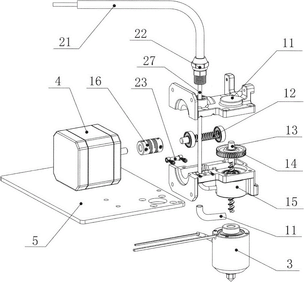 Screw extrusion device of fusion deposition modeling technology-based 3D printer