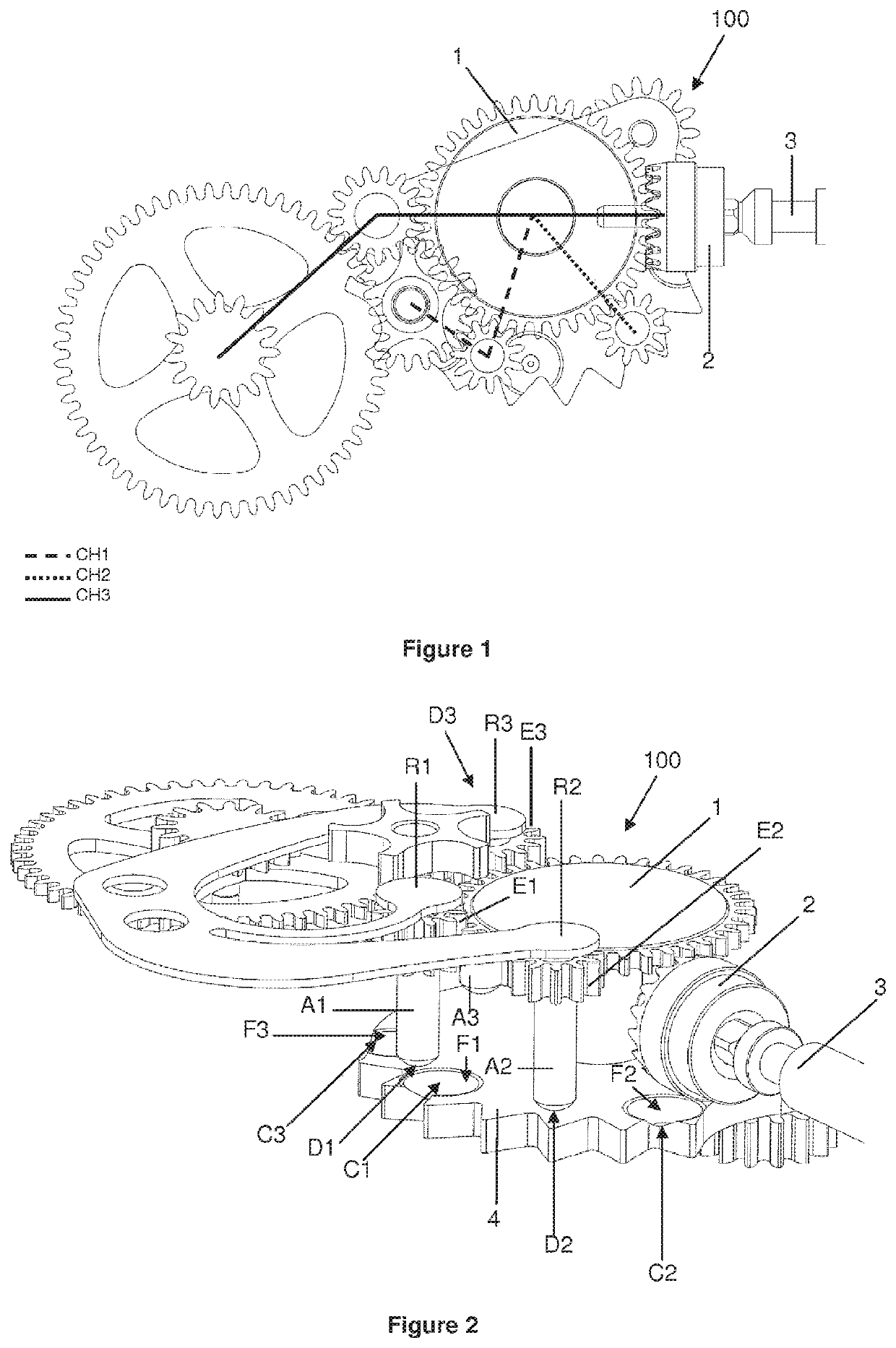 Mechanism for rewinding and/or correcting at least one clock function and device for selecting a clock function