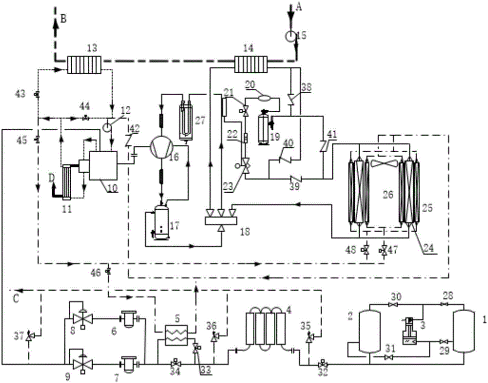 Running method of heat pump unit of energy-self-supplied gas engine