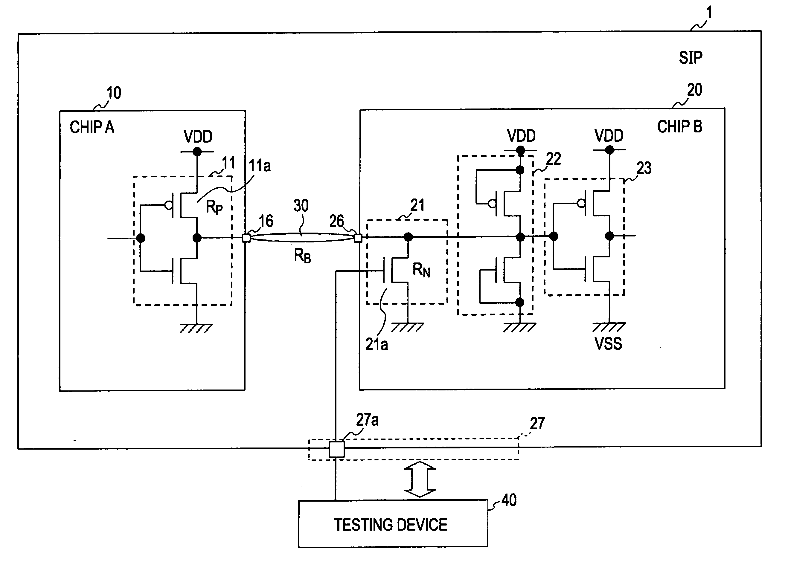 Semiconductor integrated circuit and method for testing connection state between semiconductor integrated circuits