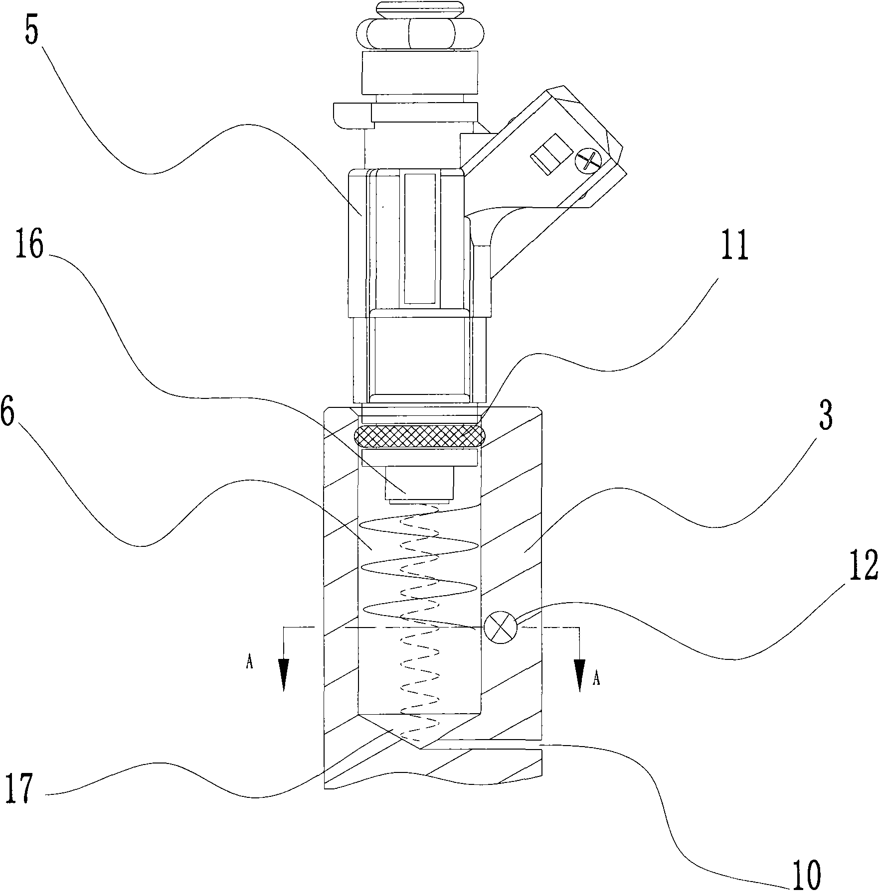 Gas-liquid stirring and mixing device of urea solution metering injection system