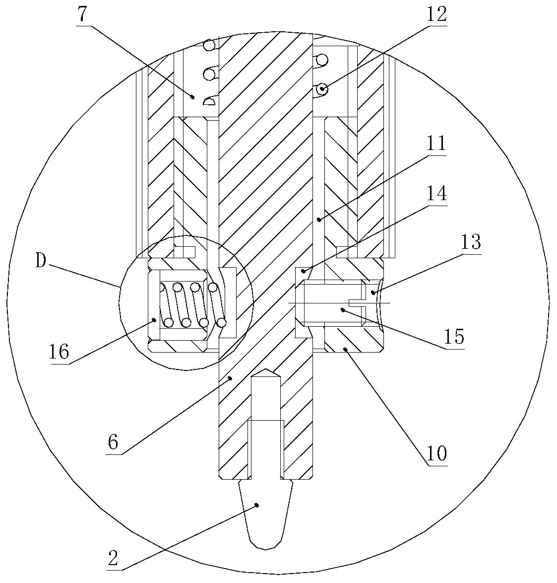 Hole cavity diameter measuring device and measuring method