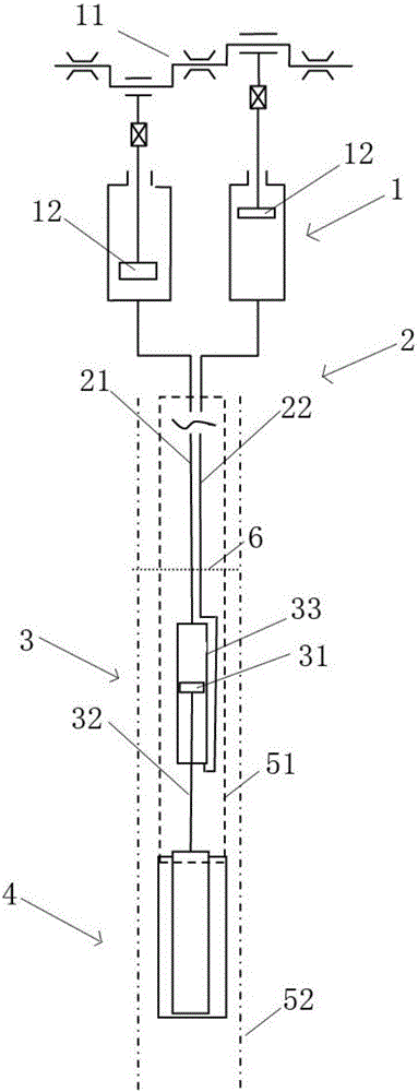 Water-based double-hydraulic drive discharge and mining system