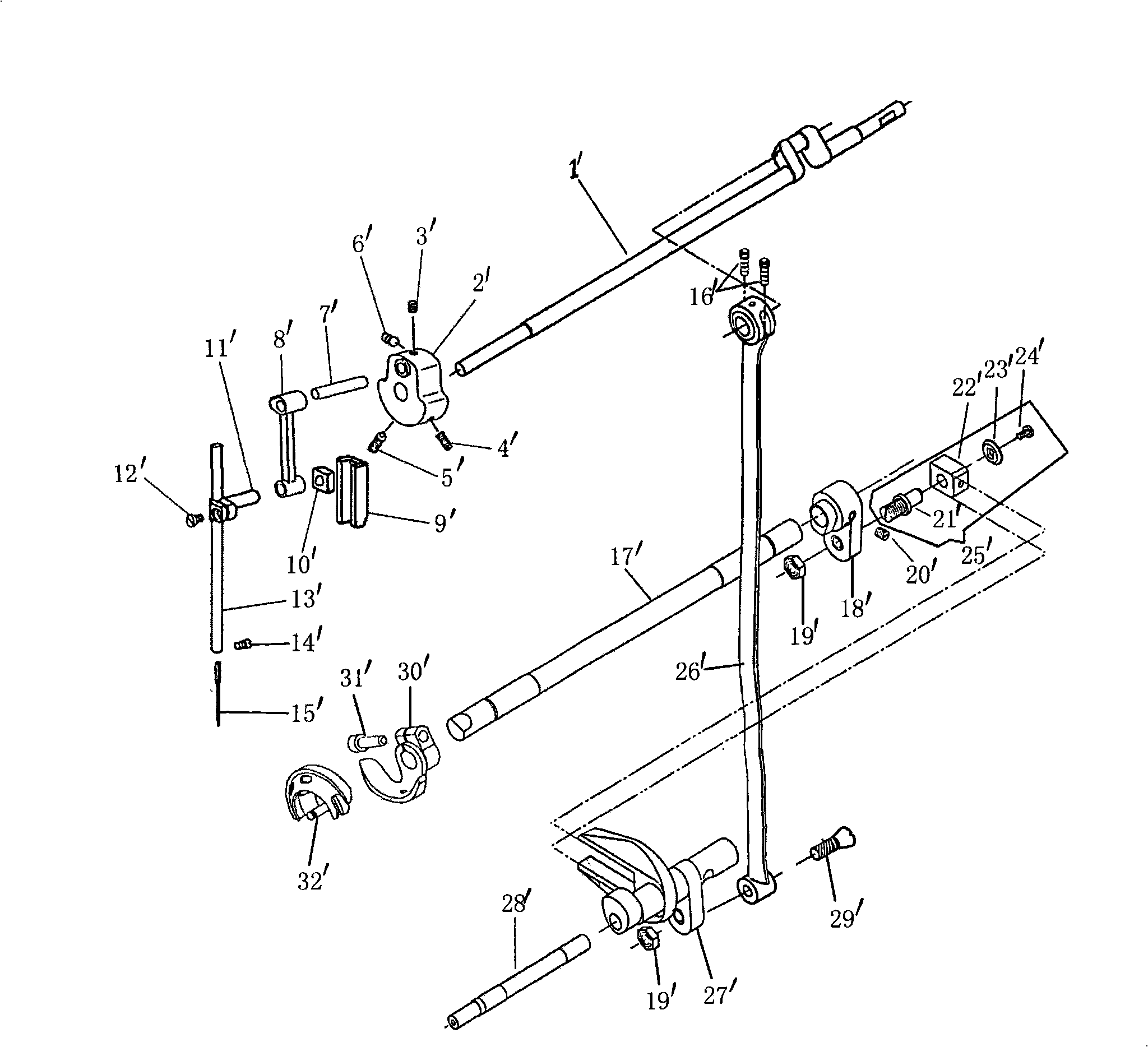 Needle bar and thread hooking assembly of sewing machine