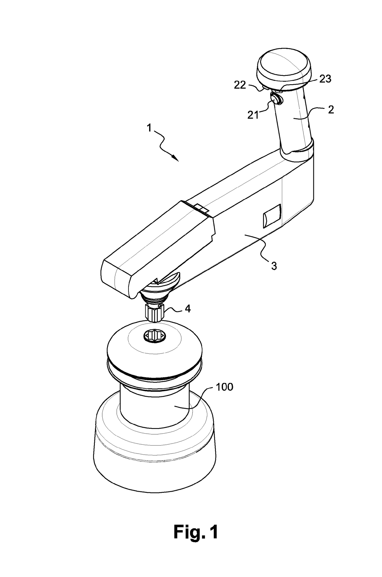 Electric winch crank