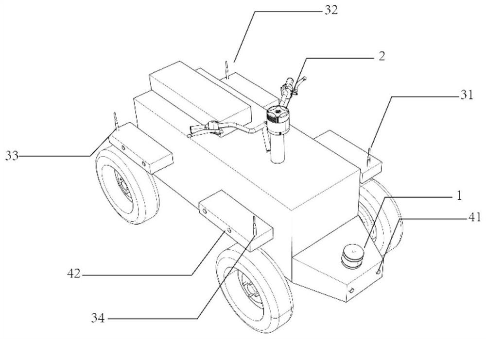 Robot following system and method based on UWB