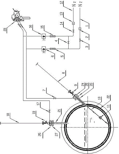 Anti-clogging type air blowing method liquid level gauge that can be used in polyester reactor