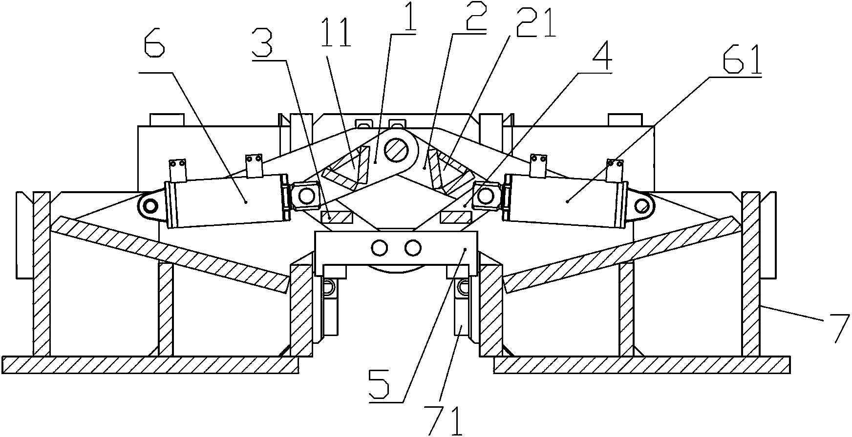 Bottom lifting mechanism for hydraulic bracket of thin coal bed