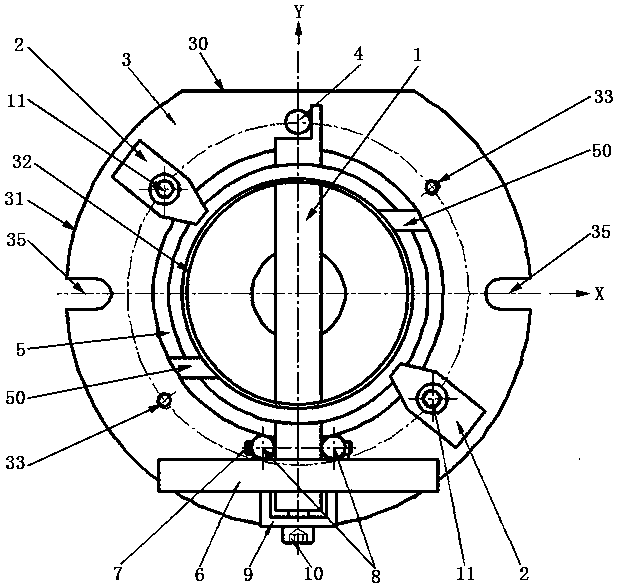 An online measuring device and method for measuring the end face flange of a cage