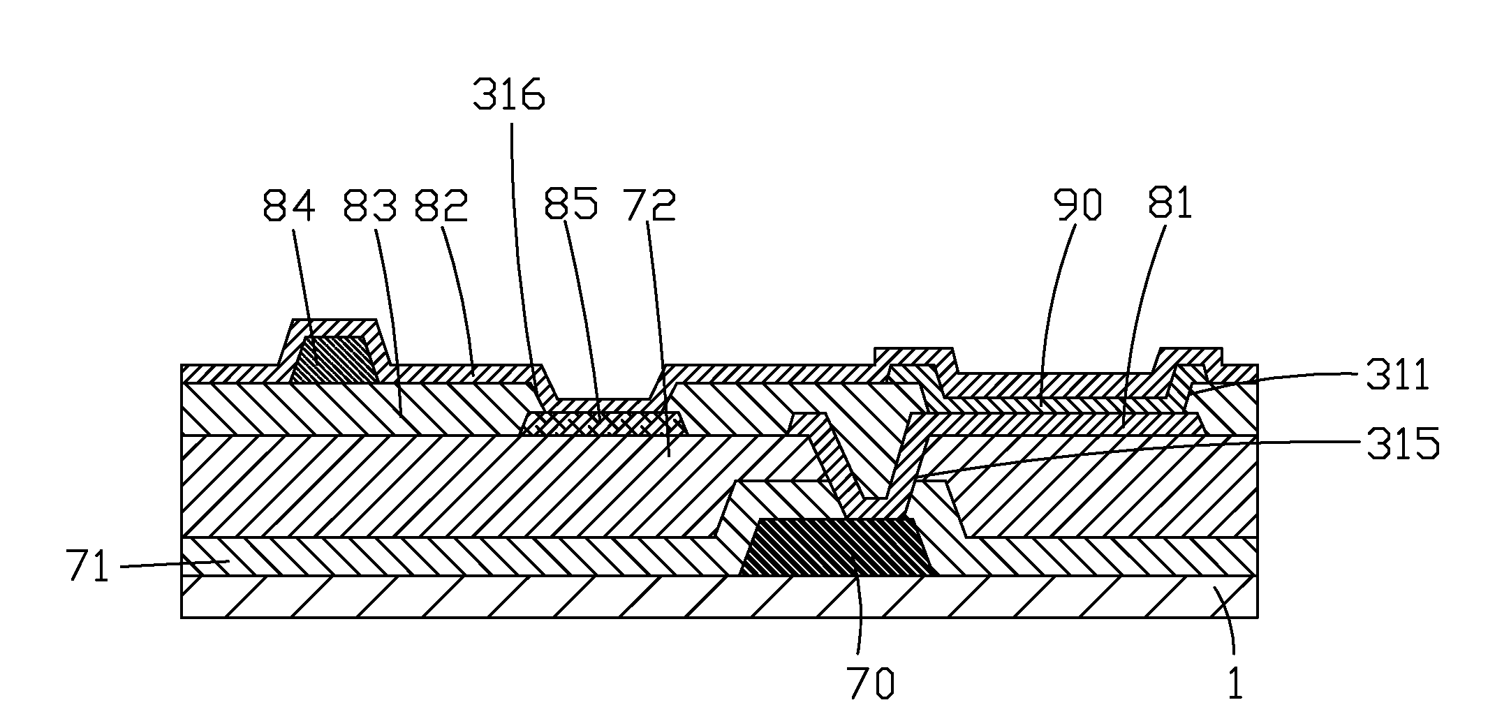 OLED backplate structure