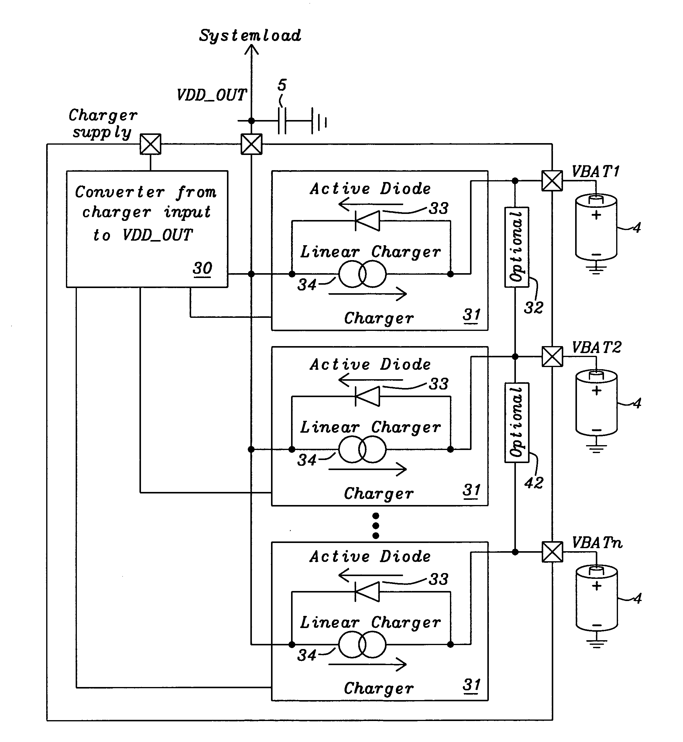 Multiple battery charger with automatic charge current adjustment