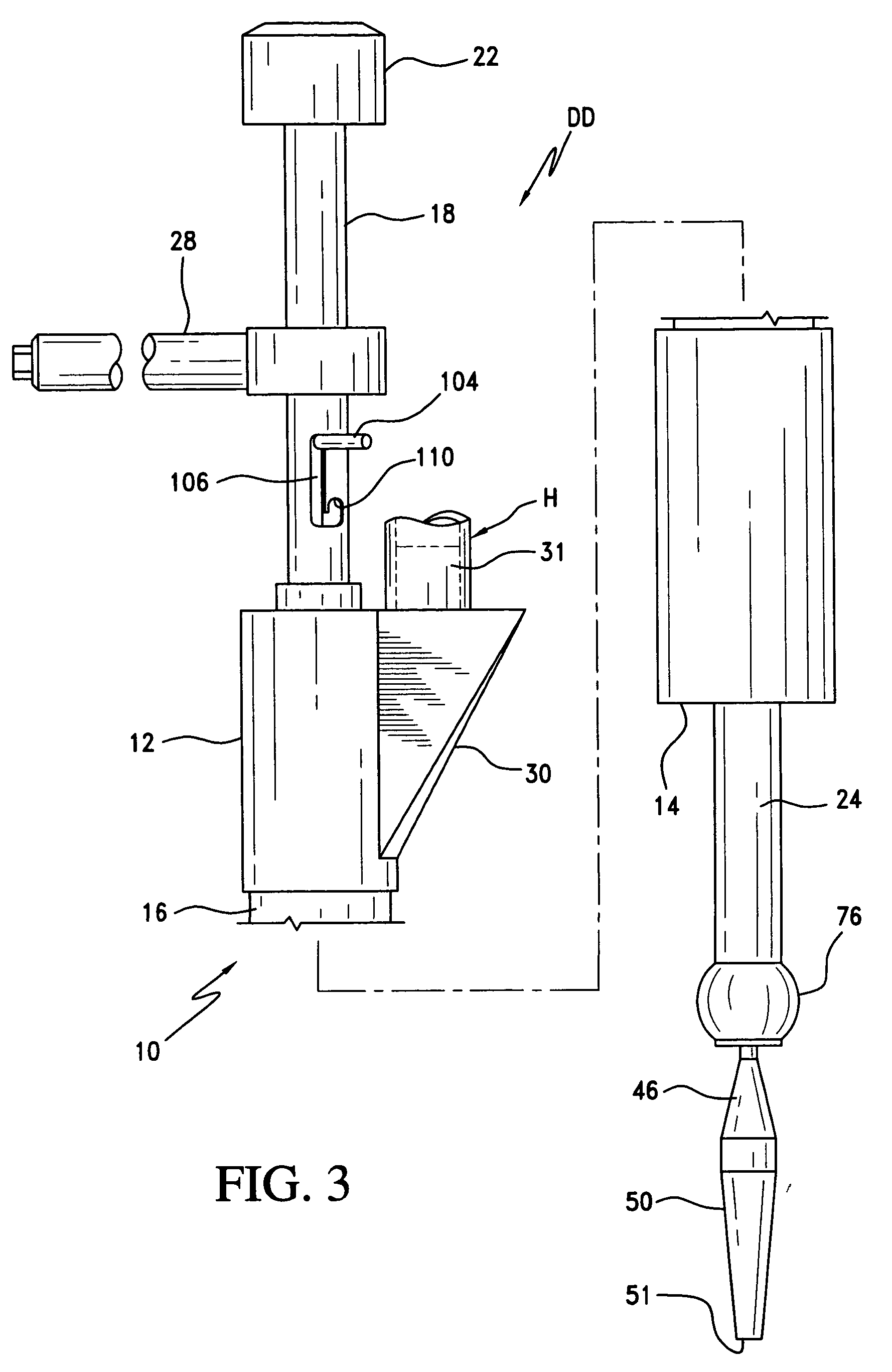 Method and device for filling a container with a fertilizer, pesticide, fungicide, herbicide, insecticide, chemical, or the like material for dispensing above or below a soil surface