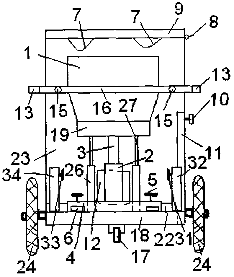 Medical/rehabilitation multipurpose push-cart with enclosure for providing convenience for urination and defecation of surgical patients