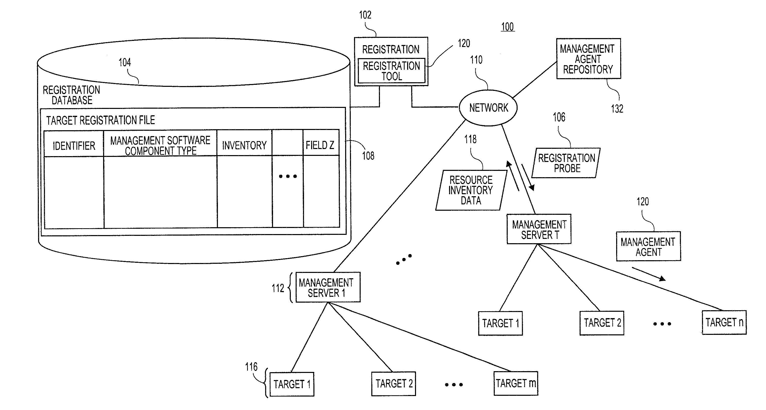 Systems and methods for registering software management component types in a managed network