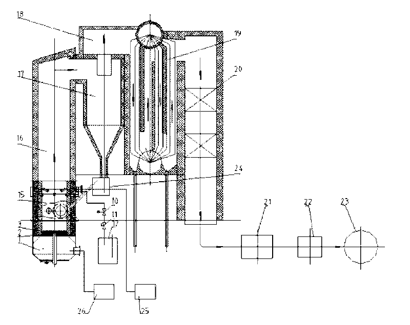 Circulating fluidized bed boiler and method for combusting by using yellow phosphorus exhausting gas