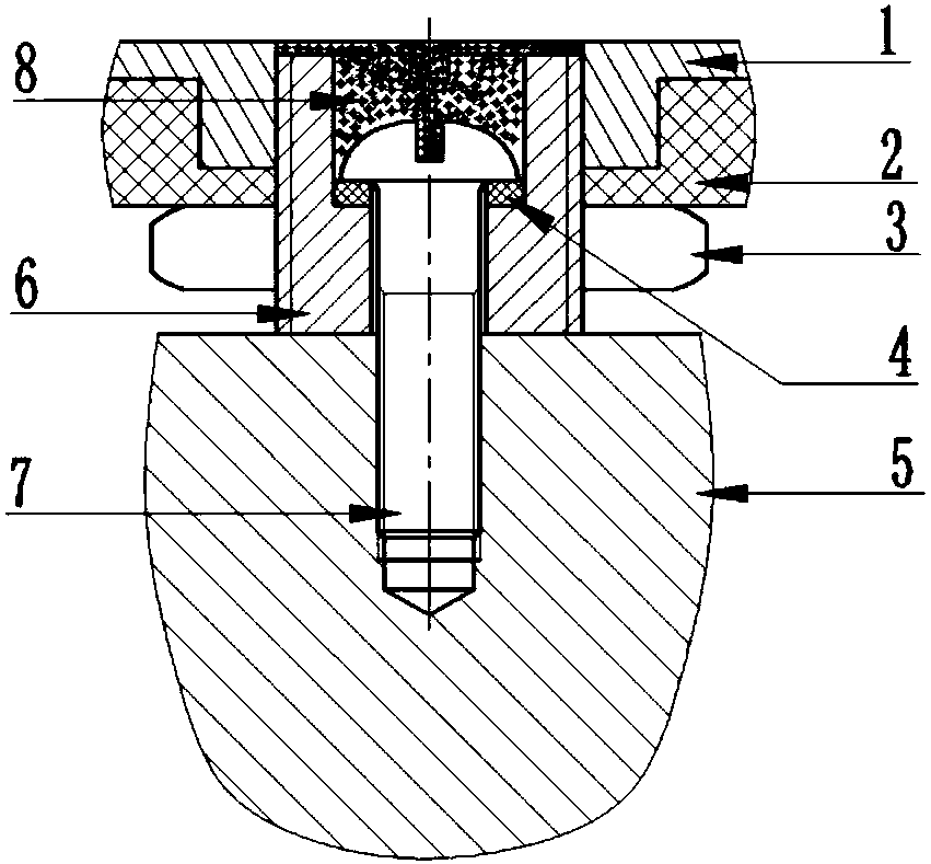 Connecting structure integrating thermal protection with finished component mounting
