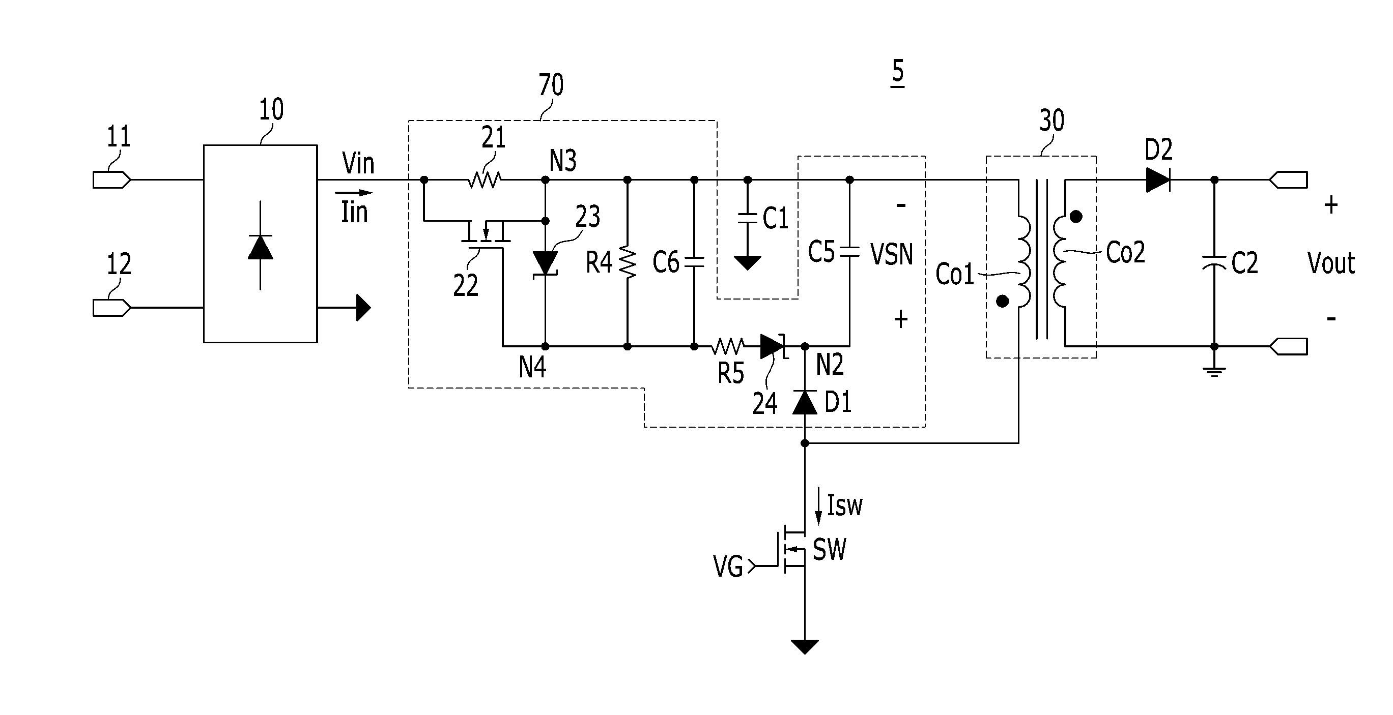 Active damper and power supply including the same