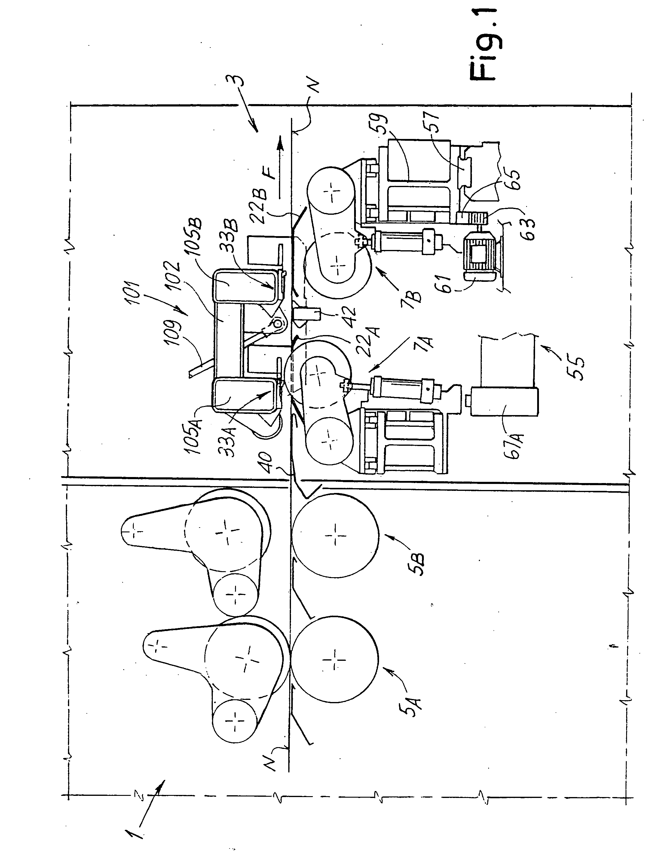 Device for longitudinal cutting of a continuous web material, such as corrugated cardboard