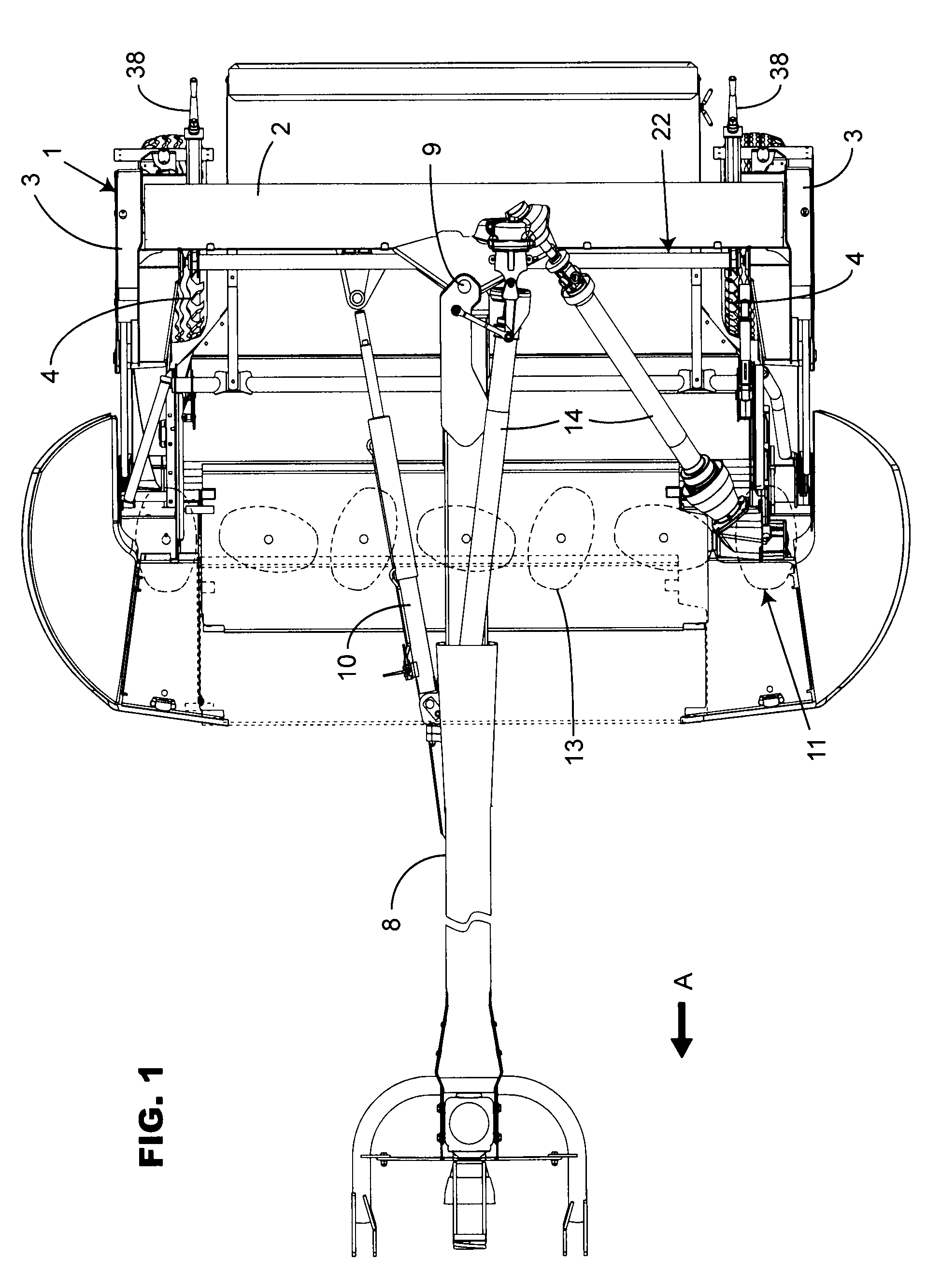 Mower with an lightening device including torsion bars