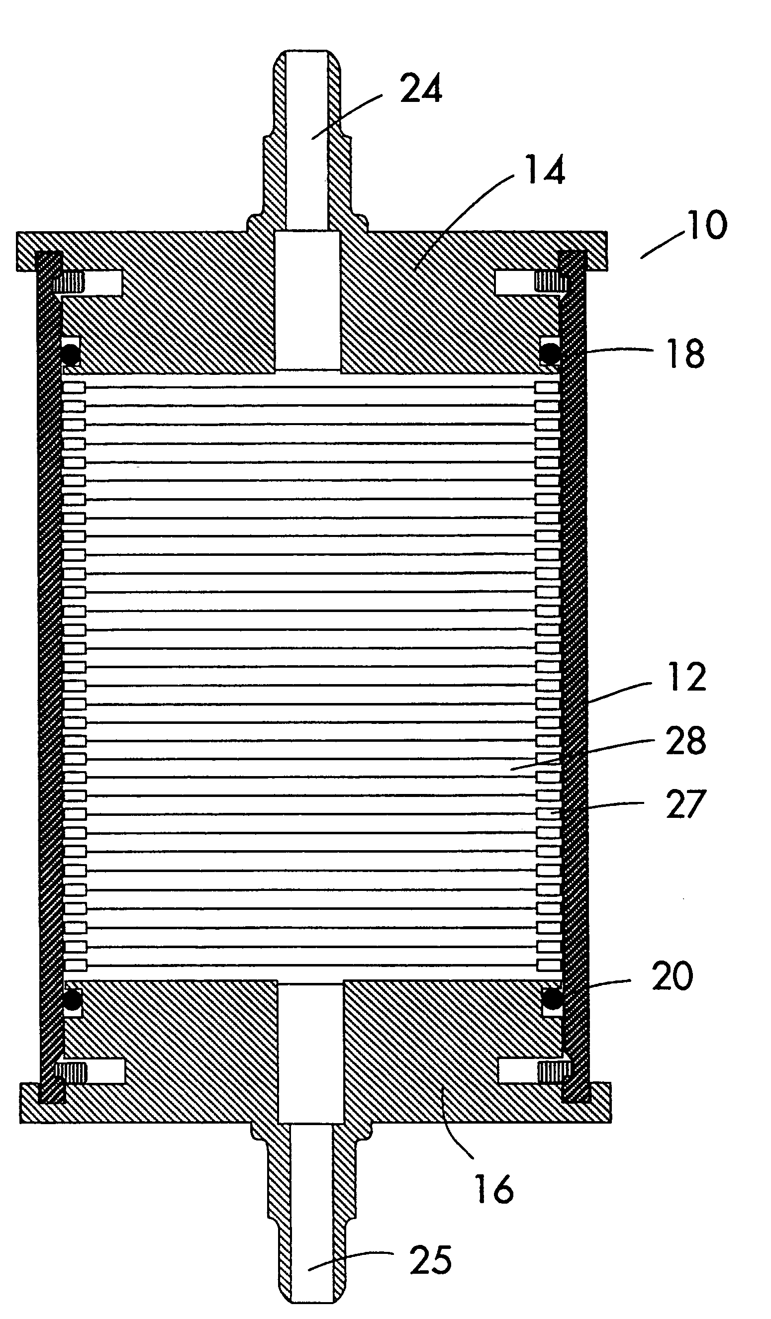 Filtration cartridge and process for filtering a slurry