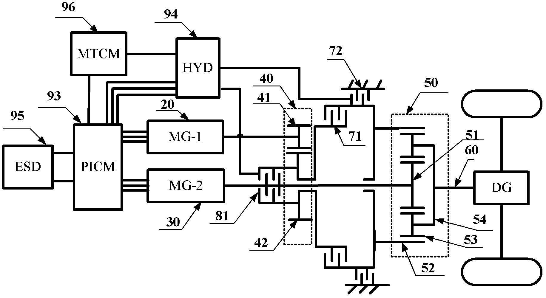 Electric vehicle, double-motor coupling speed change gear thereof and control system of double-motor coupling speed change gear