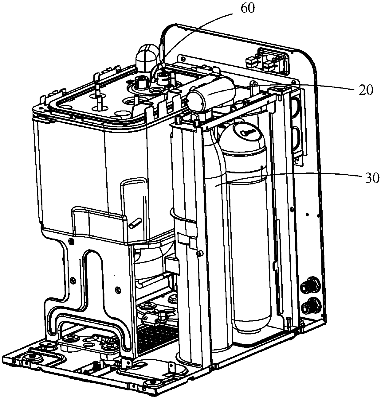 Gas cylinder bracket and soda water machine